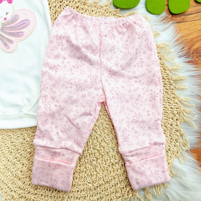  CONJ. DE MALHA 3 PEÇAS - Borboletinha - Rosa e Off White